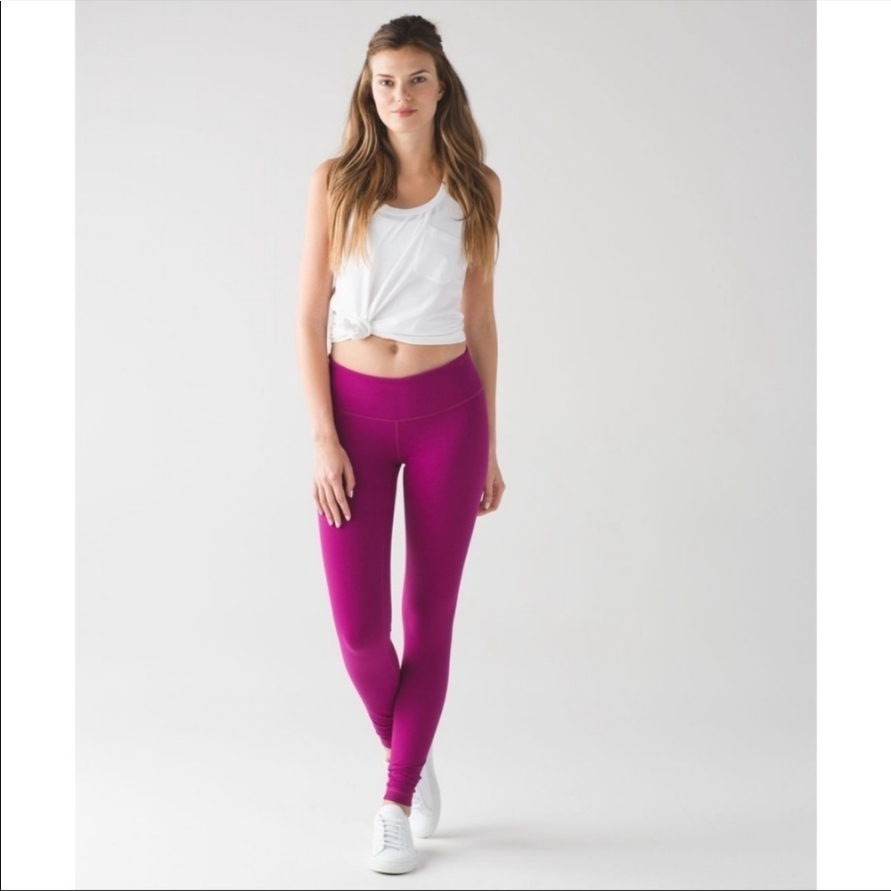 Lululemon- Wunder Under Pant III in Deep Fuschia- 4